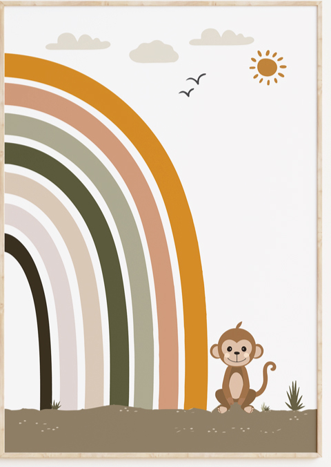Jungle regenboog poster