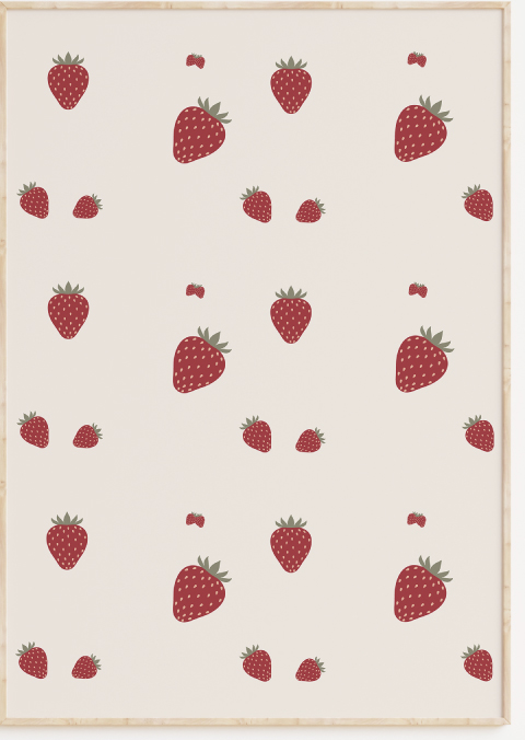 Fruit poster aardbei