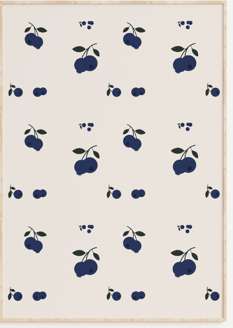 Fruit poster blauwe bes