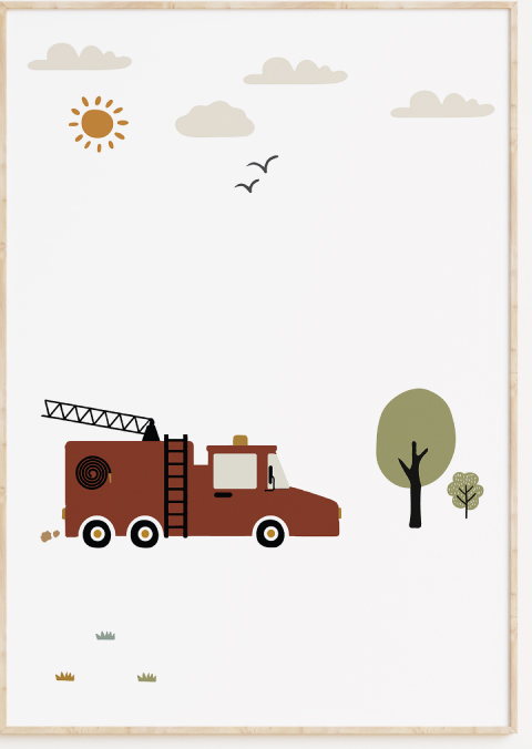 Posters kinderkamer voertuigen
