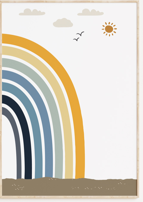 Zeewereld regenboog kinderkamer poster