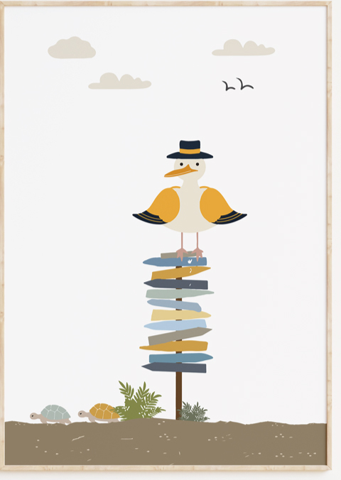 Zeemeeuw kinderkamer poster