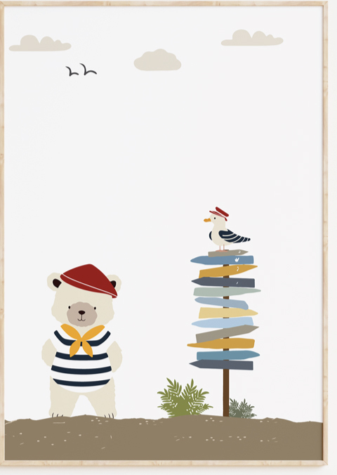 Zeewereld kinderkamer poster